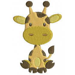 Stickdatei - Dschungeltiere Giraffe sitzend